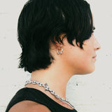 Sterling Silver Barbell Earring