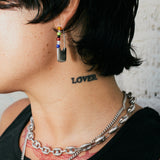 Beaded Safety Pin Earring