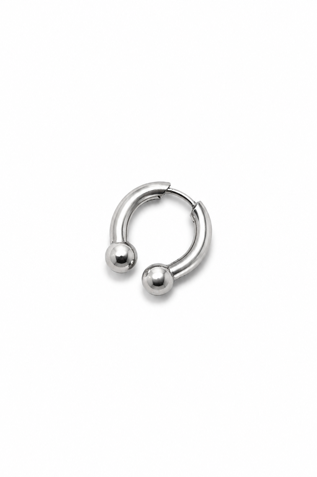 Silver Barbell Earring