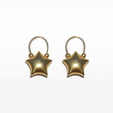 Gold Puffed Star Earrings