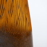 Amber and Brown Etched Glass Vase