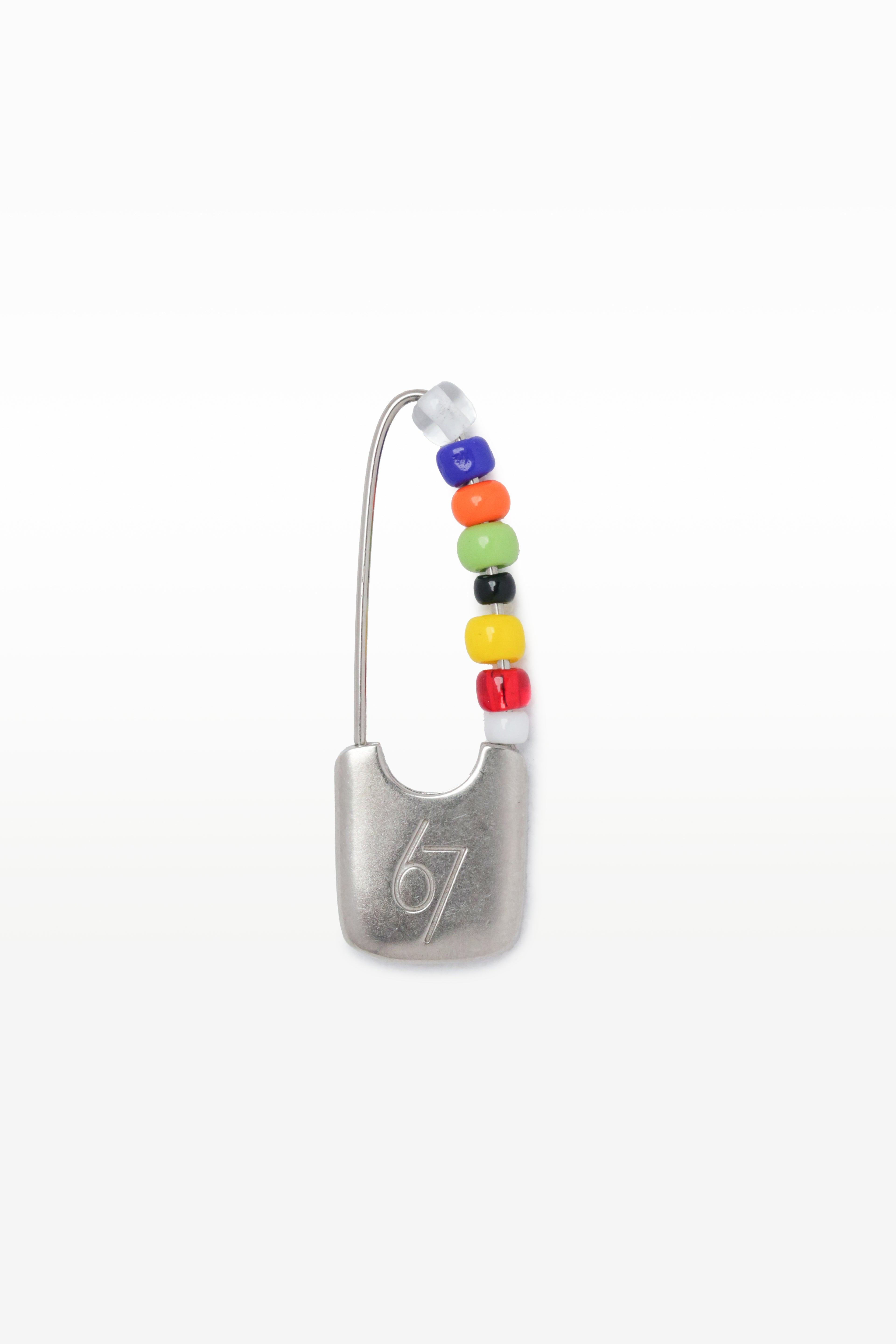 Beaded Safety Pin Earring