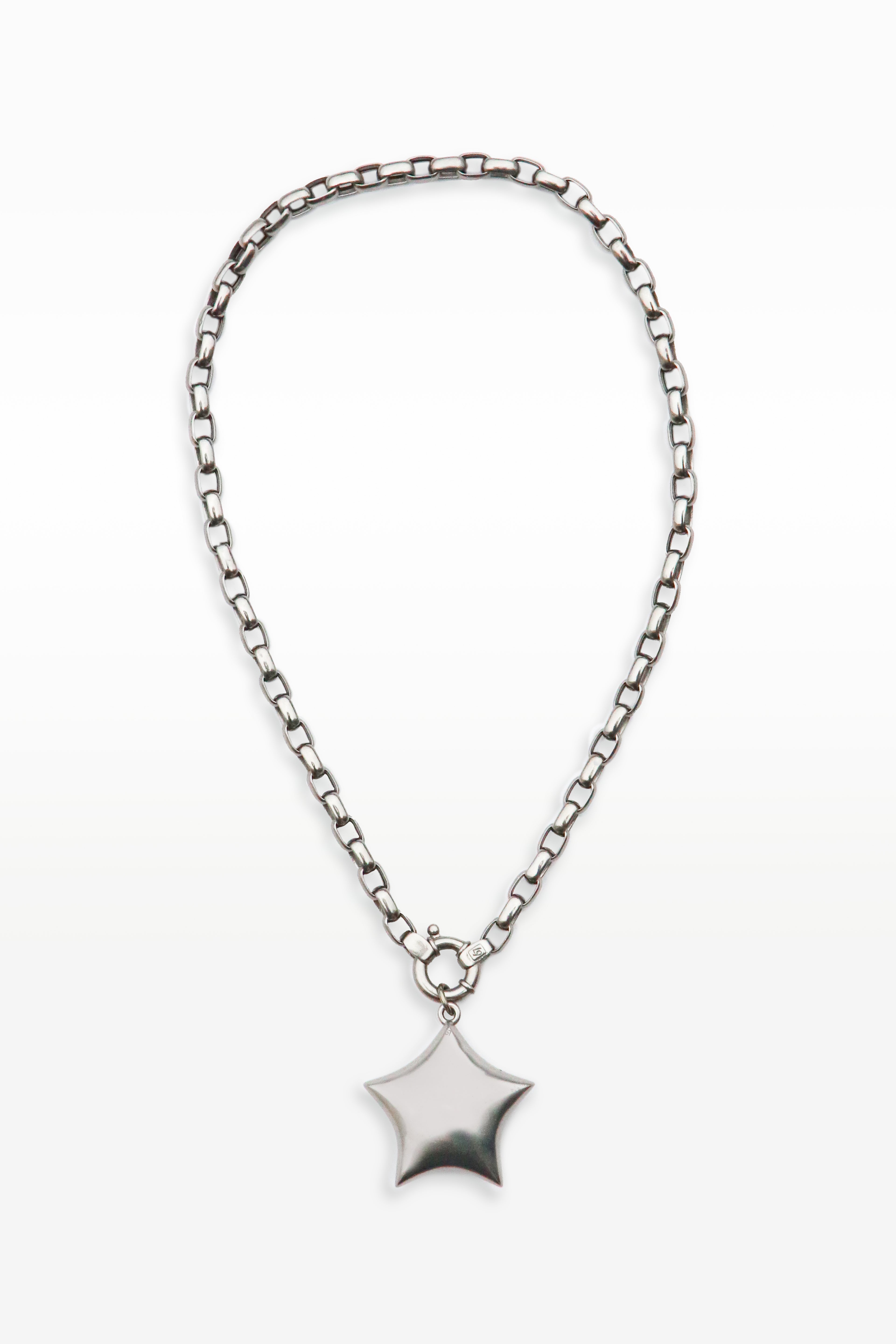 Puffed Star Paperclip Necklace