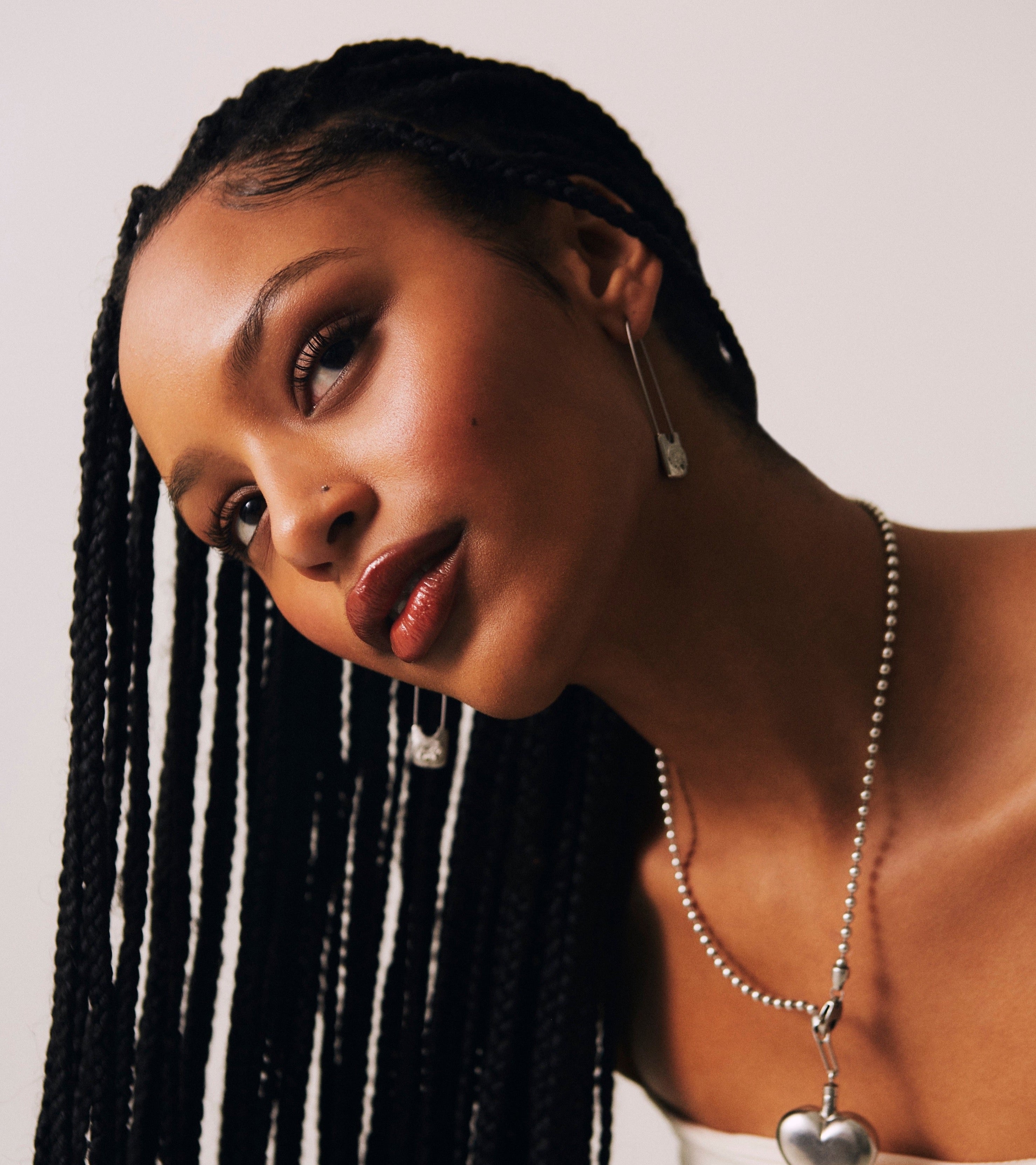 Silver Safety Pin Earrings