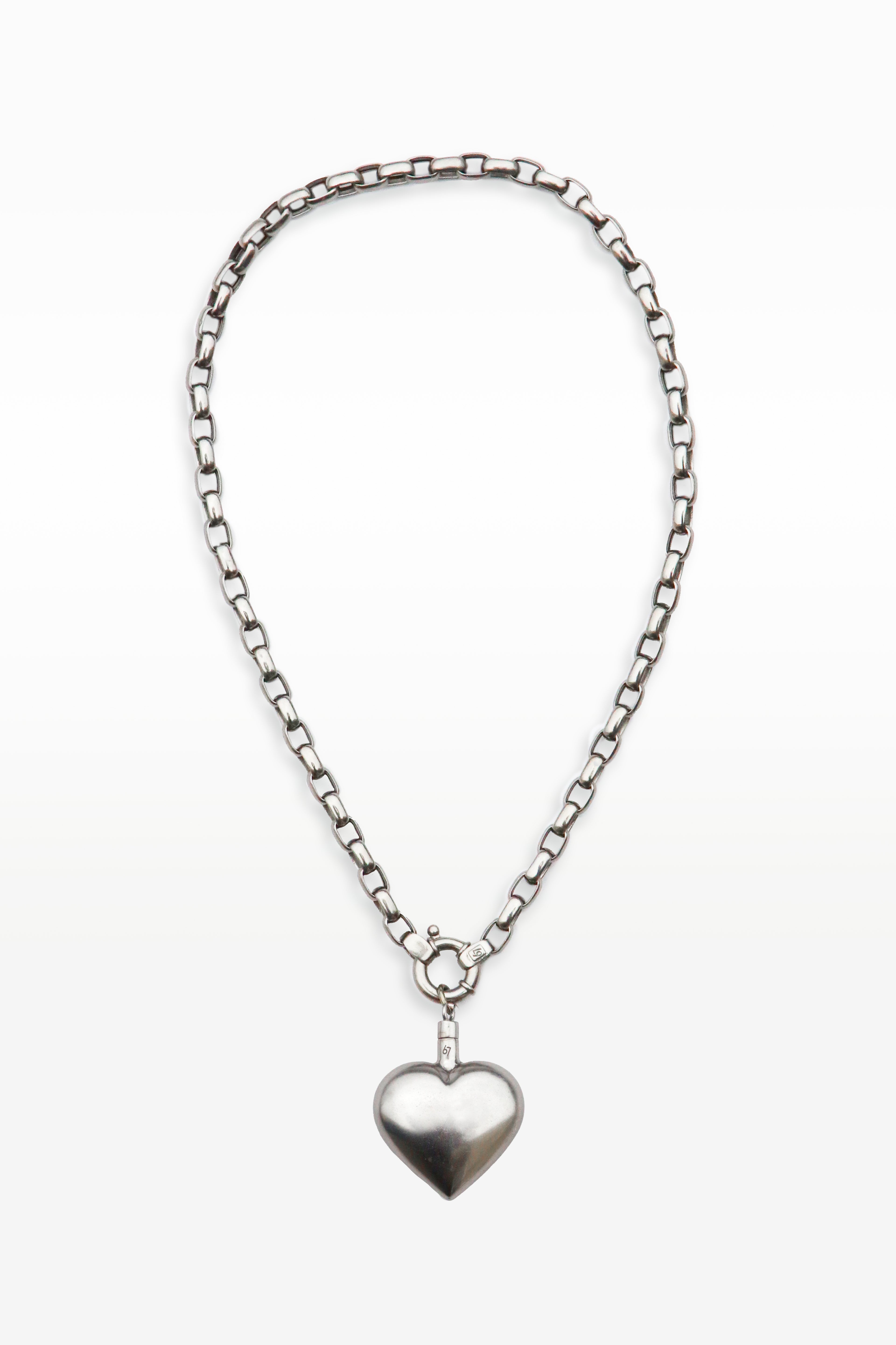 Puffed Heart Paperclip Necklace
