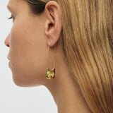 Gold Safety Pin Earrings
