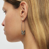 Silver Safety Pin Earrings
