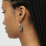 Beaded Safety Pin Earring