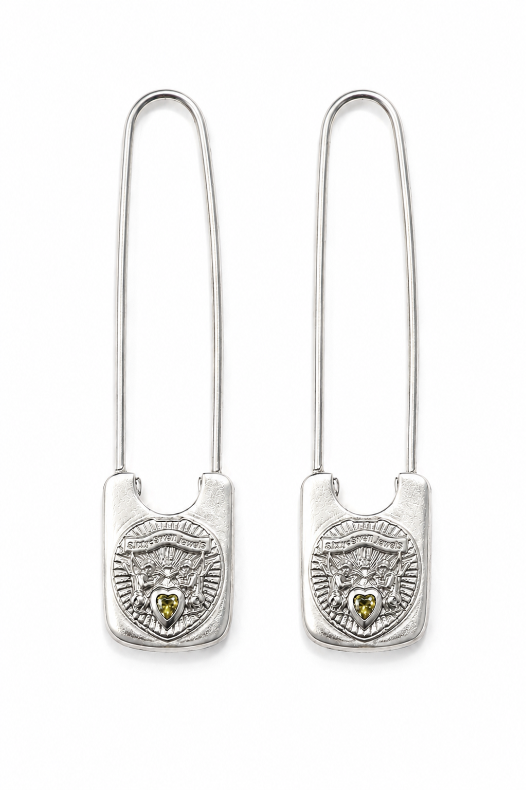 Silver Safety Pin Earrings