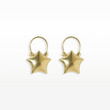 Gold Puffed Star Earrings