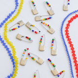Beaded Safety Pin Earring