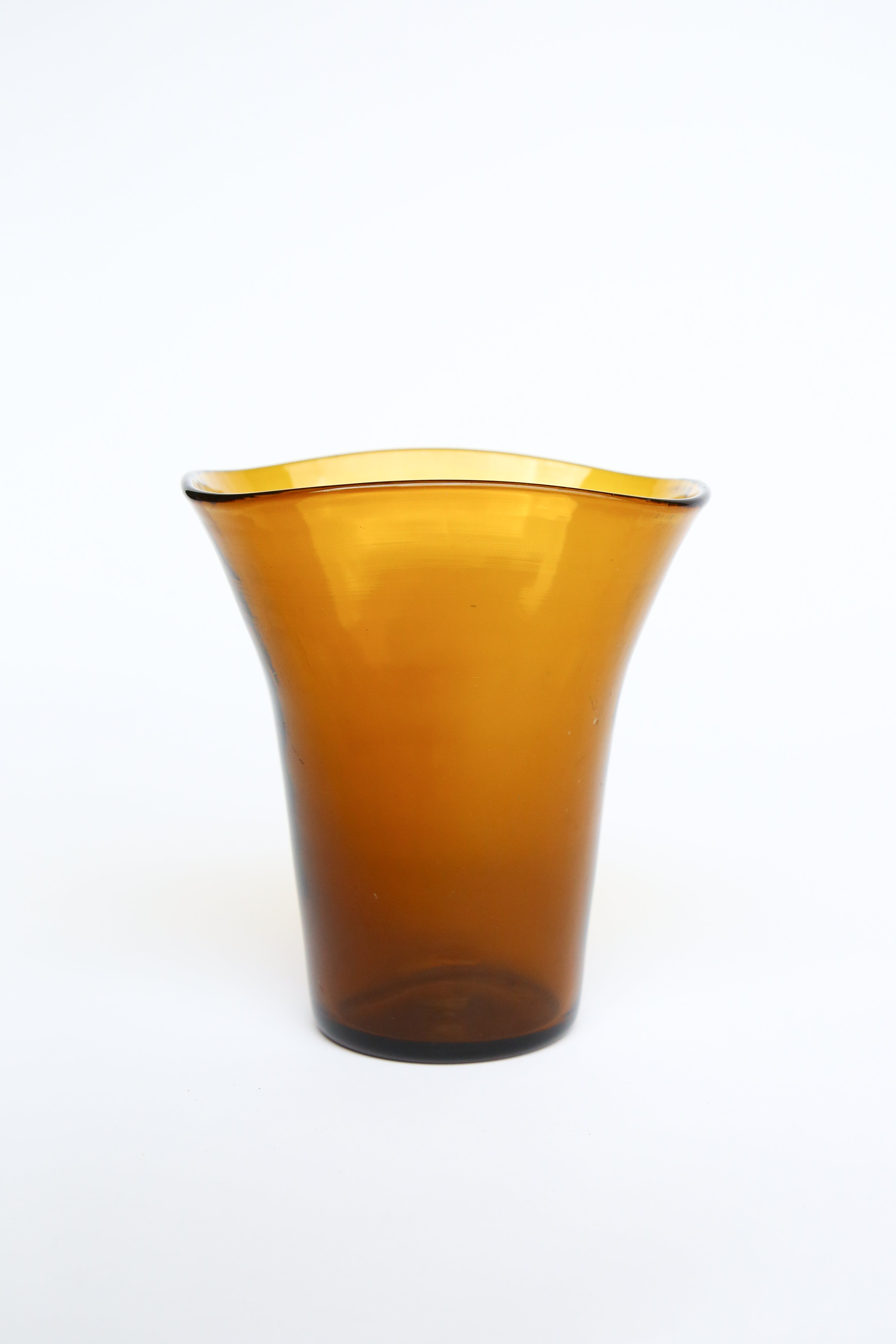 Brown handblown vase