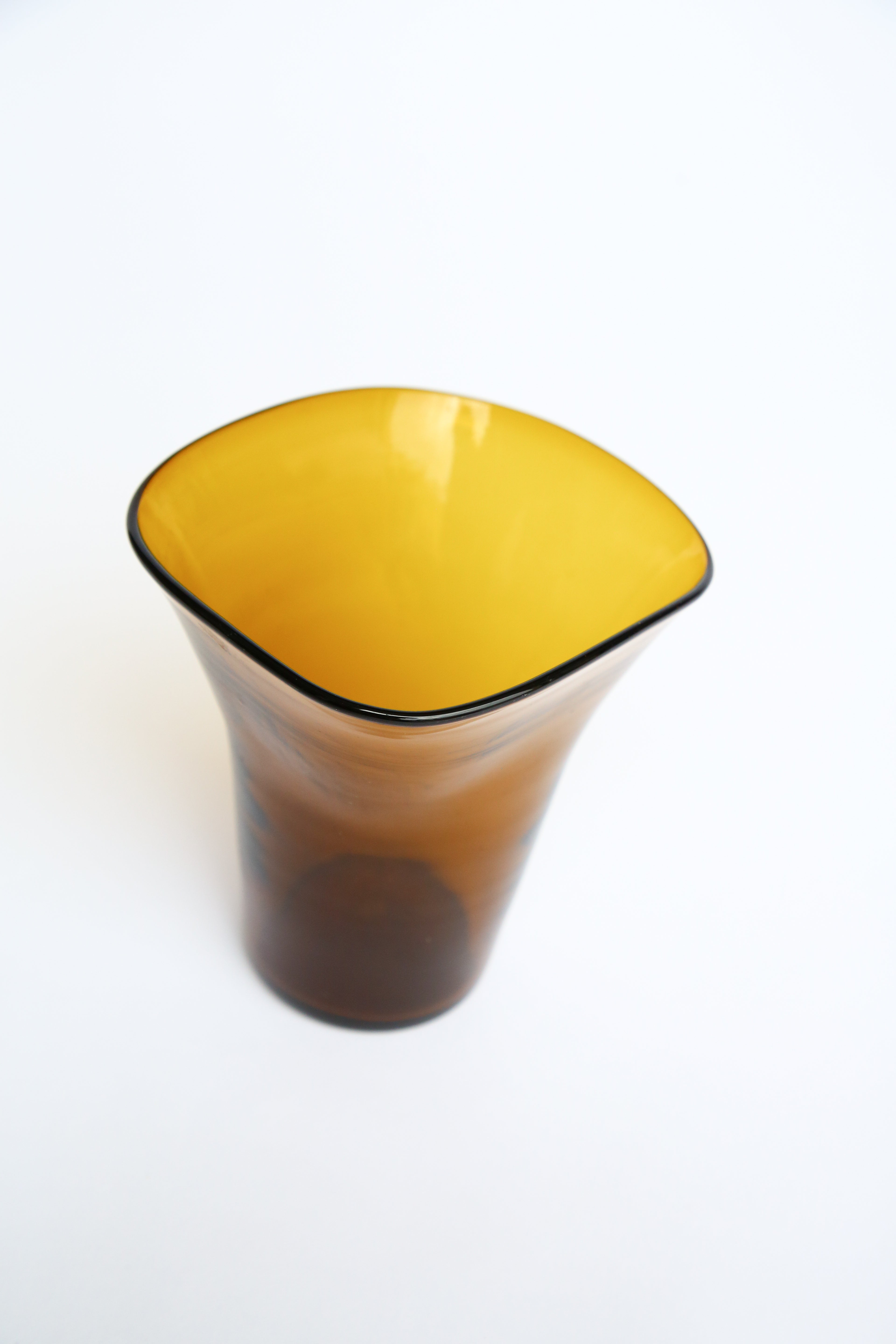 Brown handblown vase