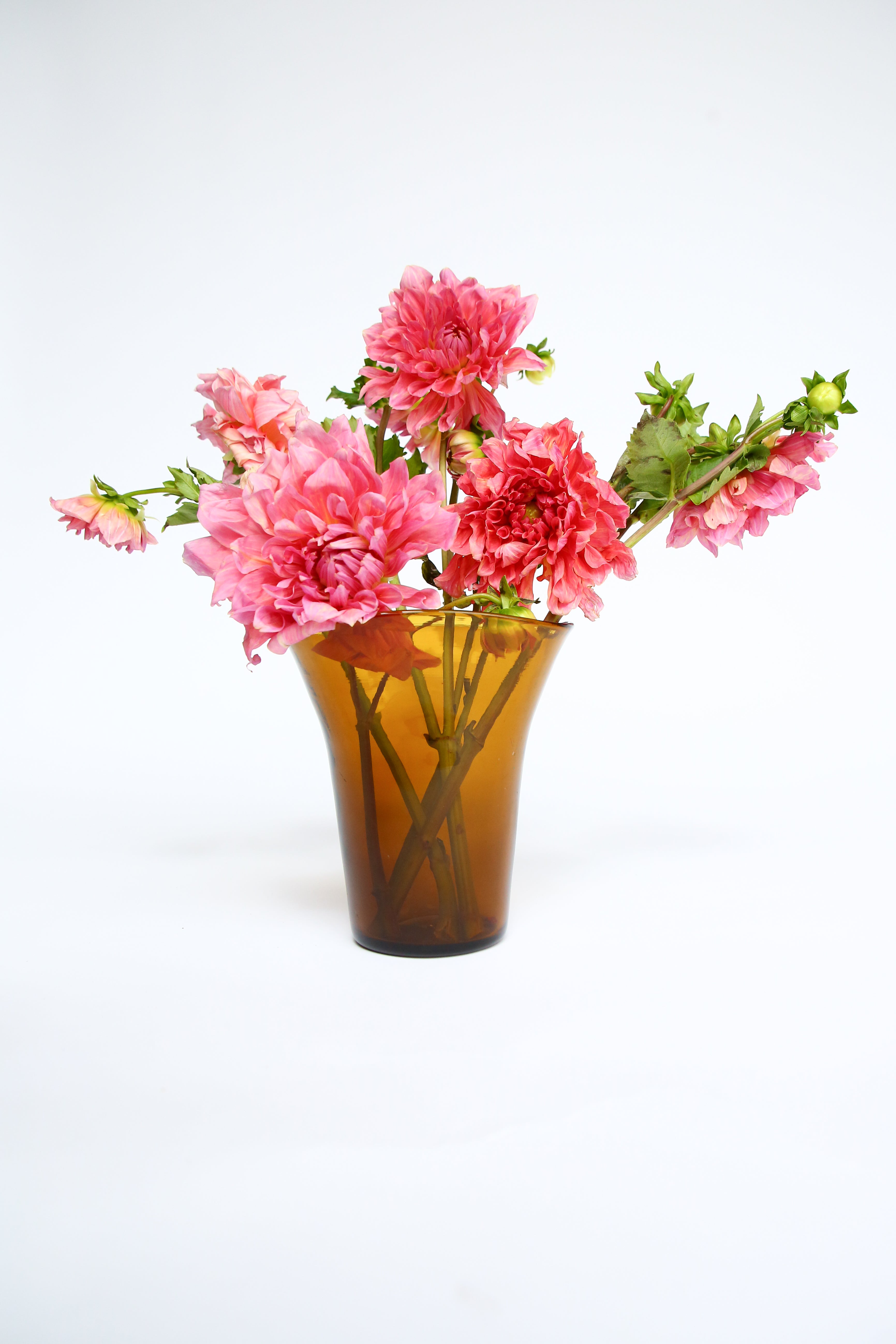 Brown handblown vase