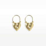 Gold Puffed Heart Earrings