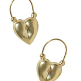 Gold Puffed Heart Earrings
