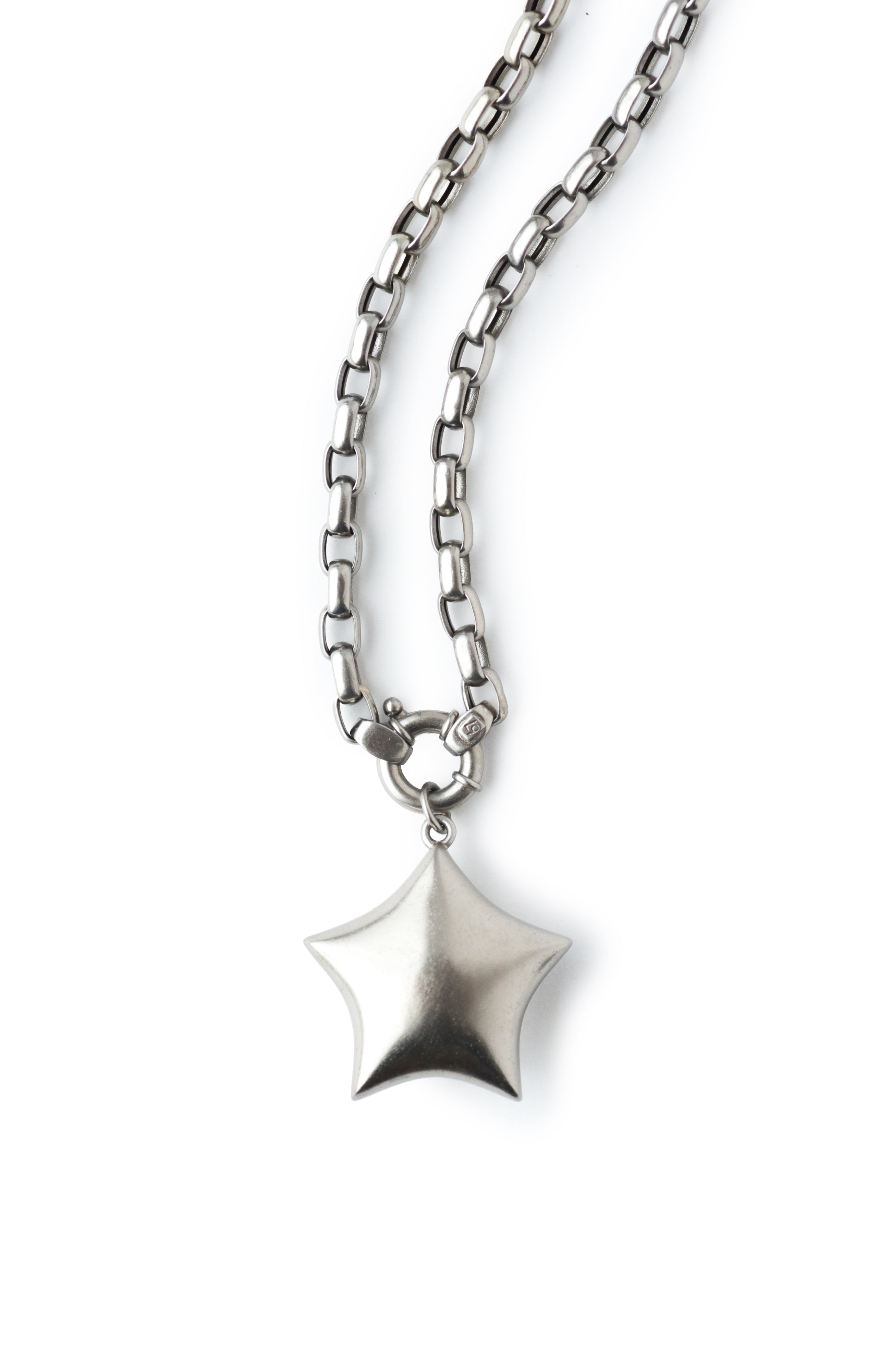 Puffed Star Paperclip Necklace