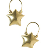 Gold Puffed Star Earrings