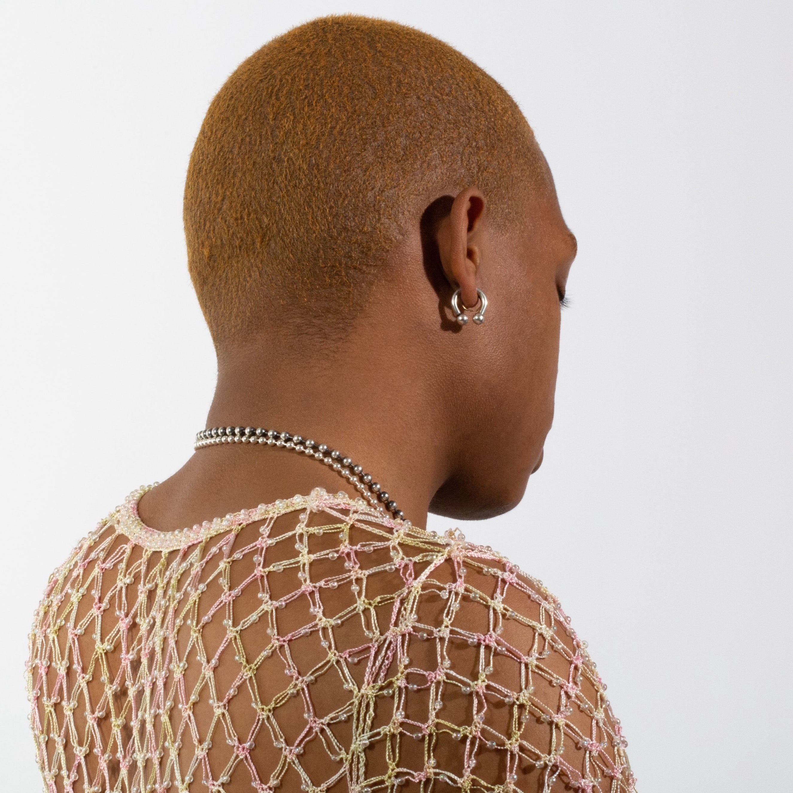 Silver Barbell Earring
